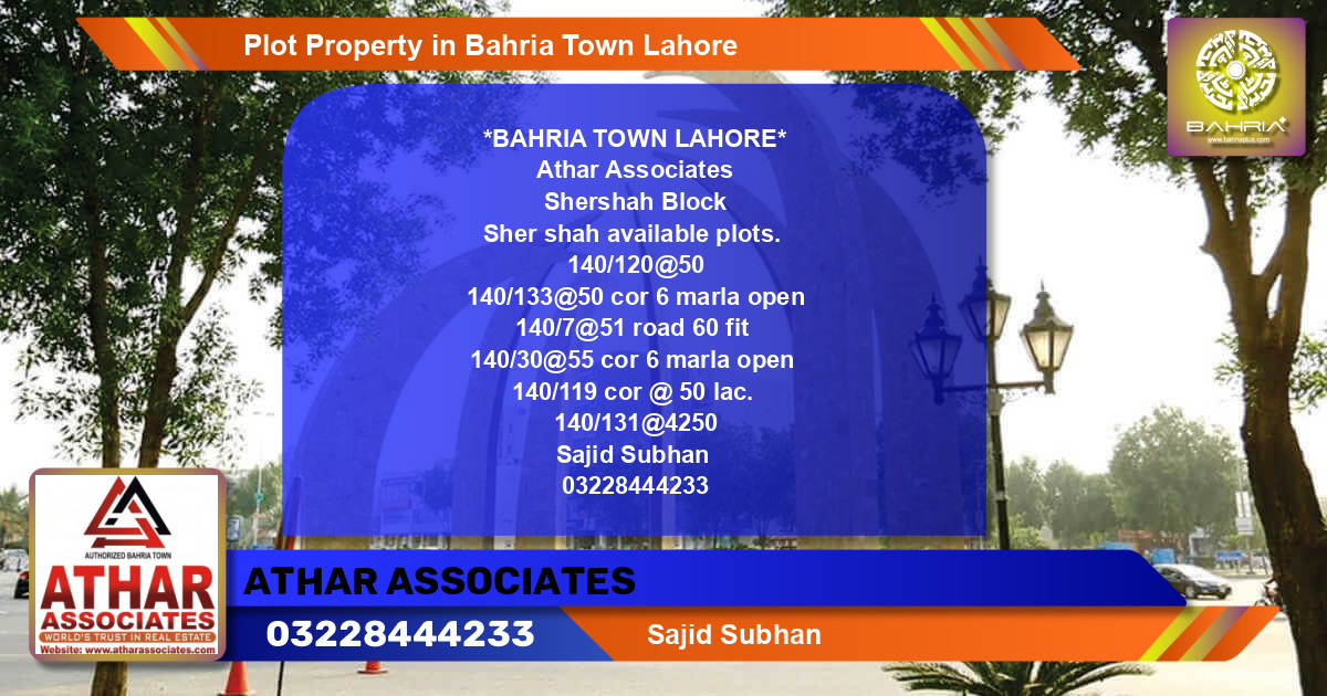 Residential Plot for Sale in Bahria Town, Lahore - (BP-1358)
