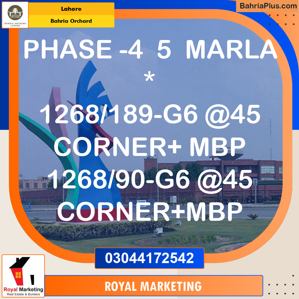 Residential Plot for Sale in Bahria Orchard, Lahore - (BP-135812)