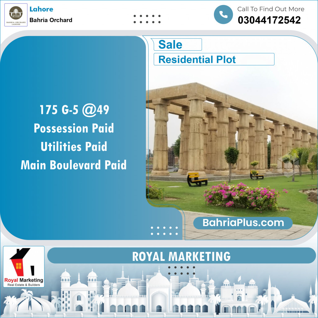 Residential Plot for Sale in Bahria Orchard, Lahore - (BP-135815)