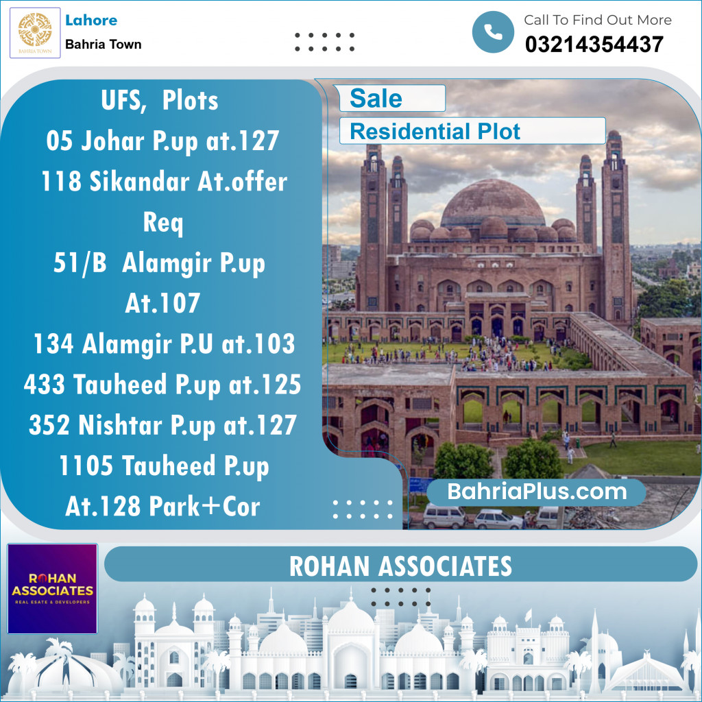 Residential Plot for Sale in Sector E - Johar Block -  Bahria Town, Lahore - (BP-135819)
