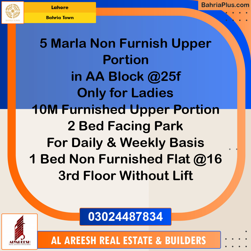 Residential House for Rent in Bahria Town, Lahore - (BP-135865)