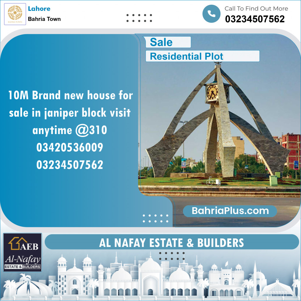 Residential Plot for Sale in Bahria Town, Lahore - (BP-135890)
