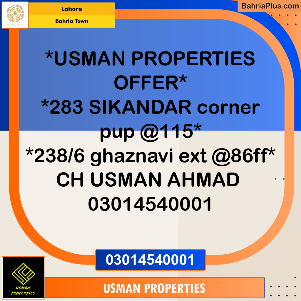 Residential Plot for Sale in Bahria Town, Lahore - (BP-135891)