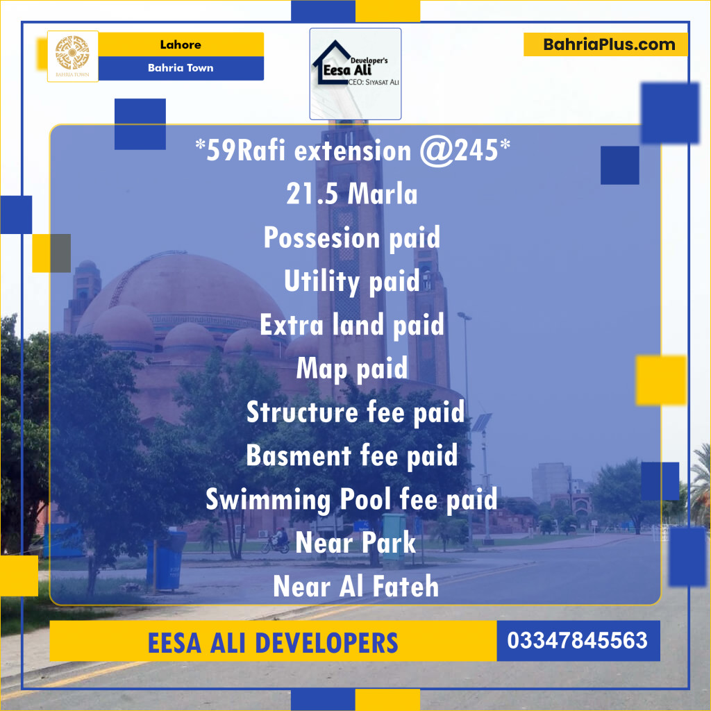 Residential Plot for Sale in Bahria Town, Lahore - (BP-135979)