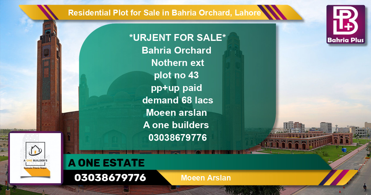 Residential Plot for Sale in Bahria Orchard, Lahore - (BP-136026)