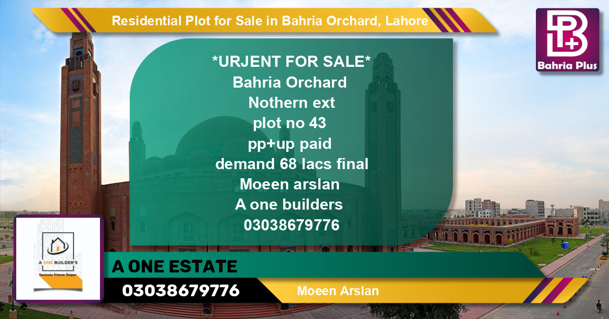 Residential Plot for Sale in Bahria Orchard, Lahore - (BP-136031)