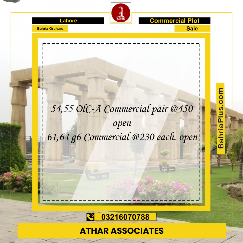 Commercial Plot for Sale in Bahria Orchard, Lahore - (BP-136074)