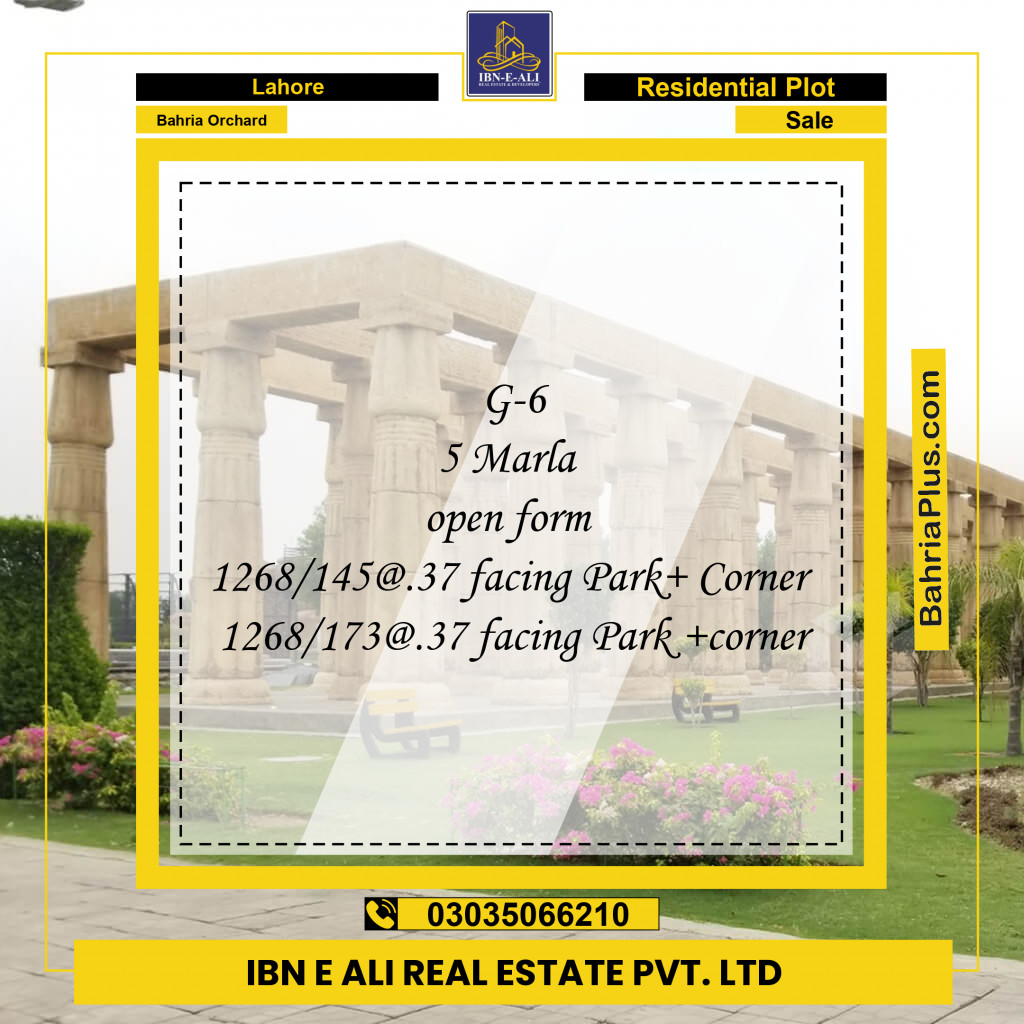 Residential Plot for Sale in Bahria Orchard, Lahore - (BP-136081)