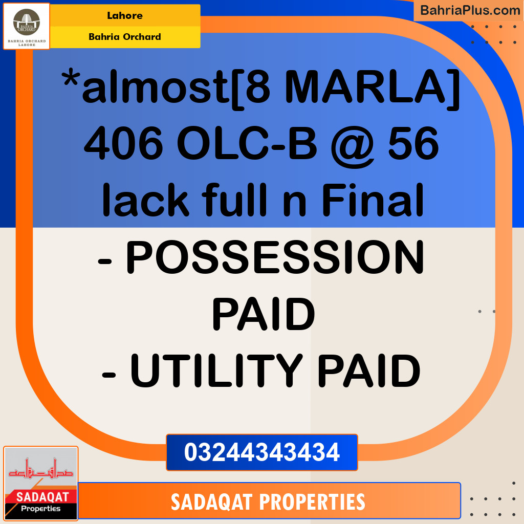 Residential Plot for Sale in Bahria Orchard, Lahore - (BP-136104)