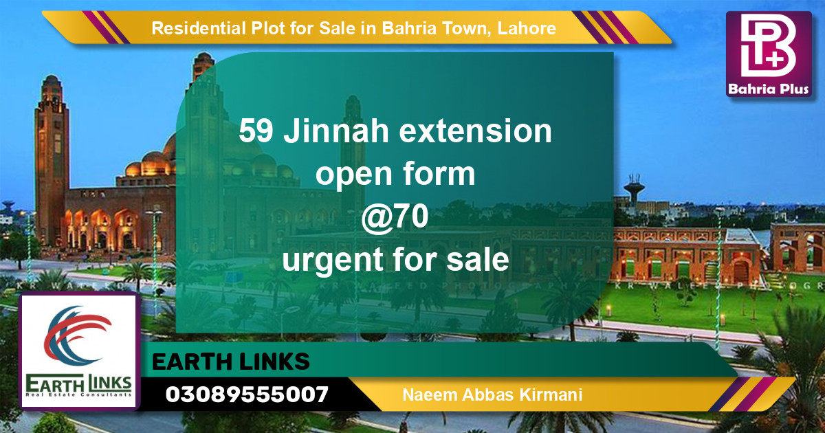 Residential Plot for Sale in Bahria Town, Lahore - (BP-136108)