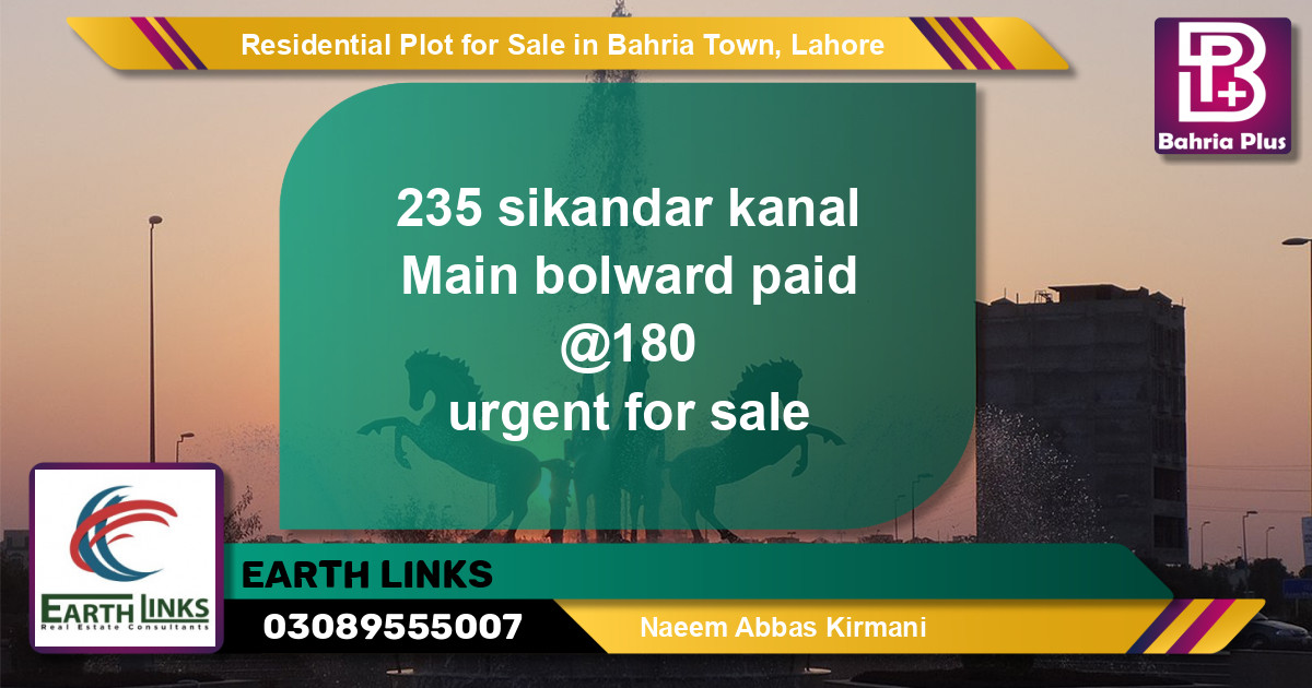 Residential Plot for Sale in Bahria Town, Lahore - (BP-136110)