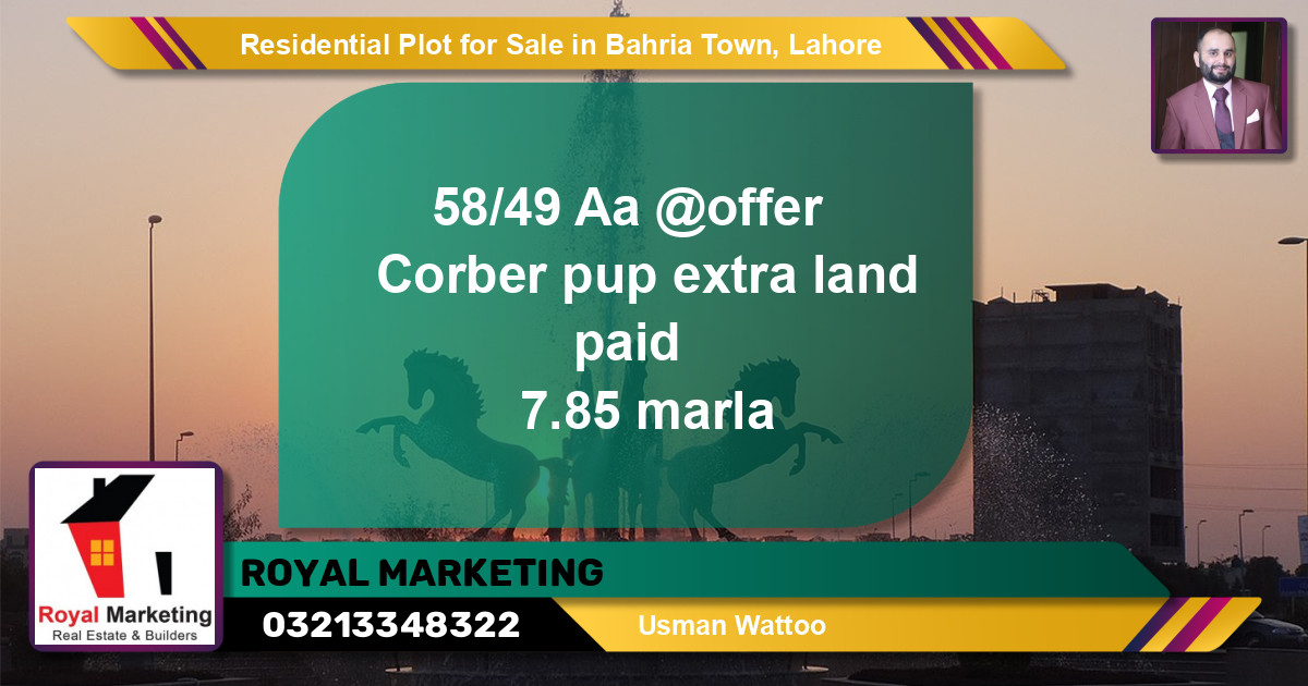 Residential Plot for Sale in Bahria Town, Lahore - (BP-136140)