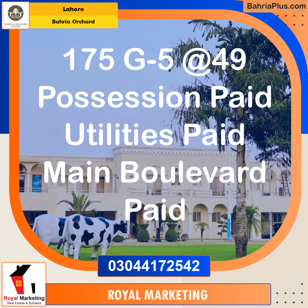 Residential Plot for Sale in Bahria Orchard, Lahore - (BP-136144)