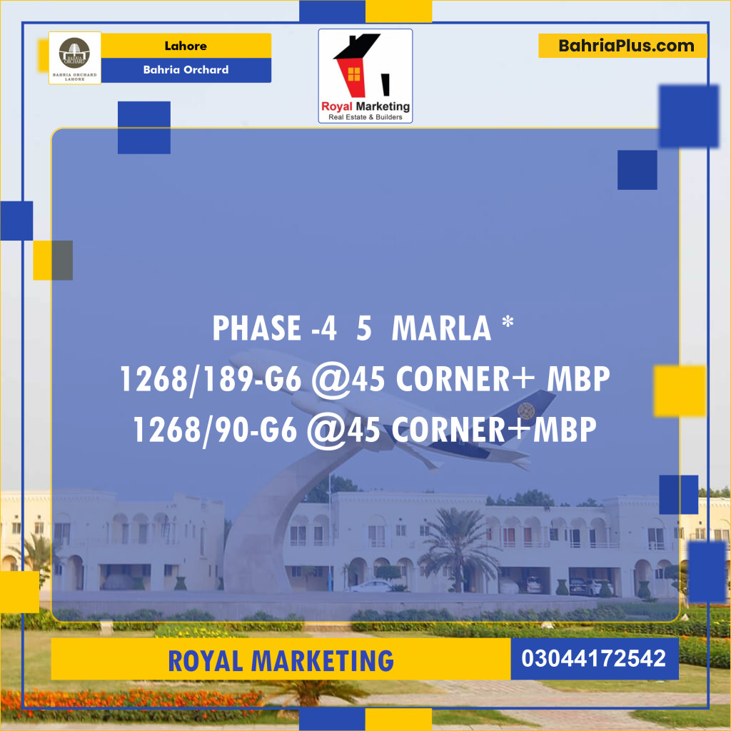 Residential Plot for Sale in Bahria Orchard, Lahore - (BP-136147)