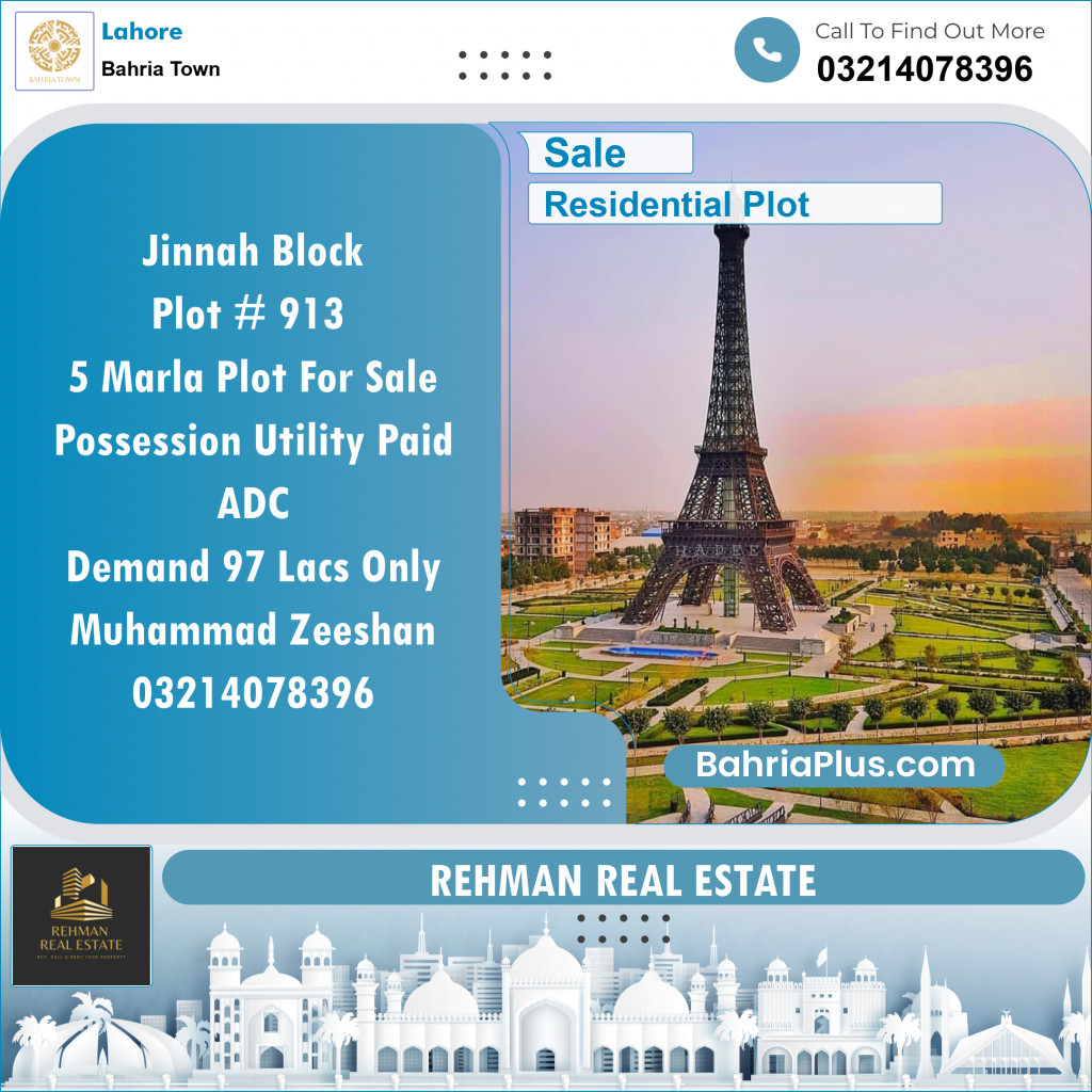 Residential Plot for Sale in Bahria Town, Lahore - (BP-136160)