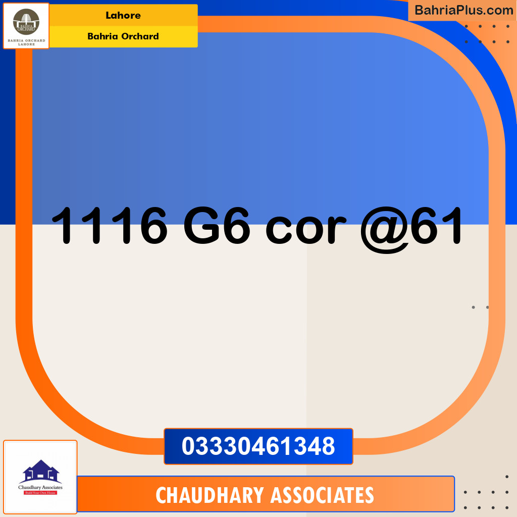 Residential Plot for Sale in Phase 4 - G6 Block -  Bahria Orchard, Lahore - (BP-136167)