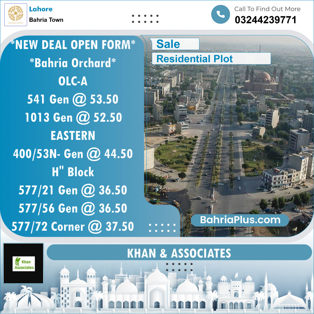 Residential Plot for Sale in Bahria Town, Lahore - (BP-136206)