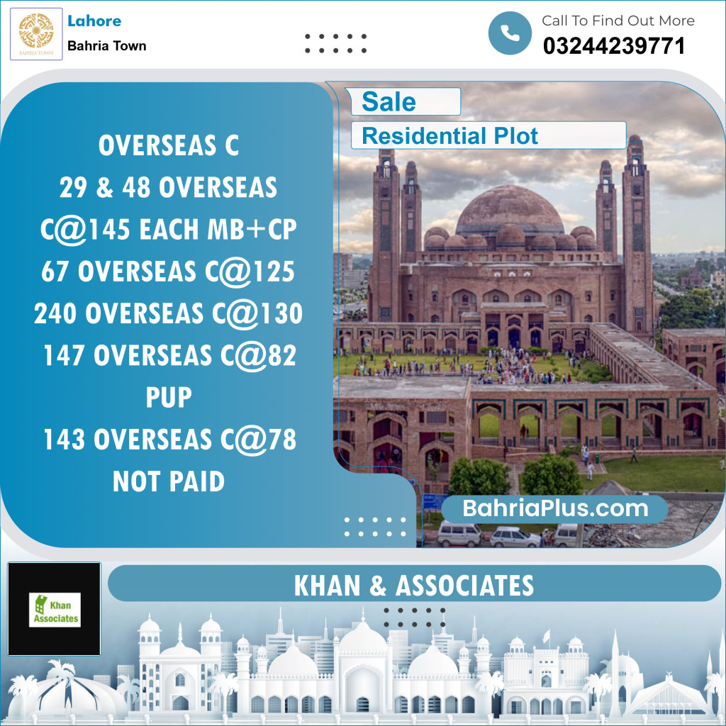 Residential Plot for Sale in Bahria Town, Lahore - (BP-136207)