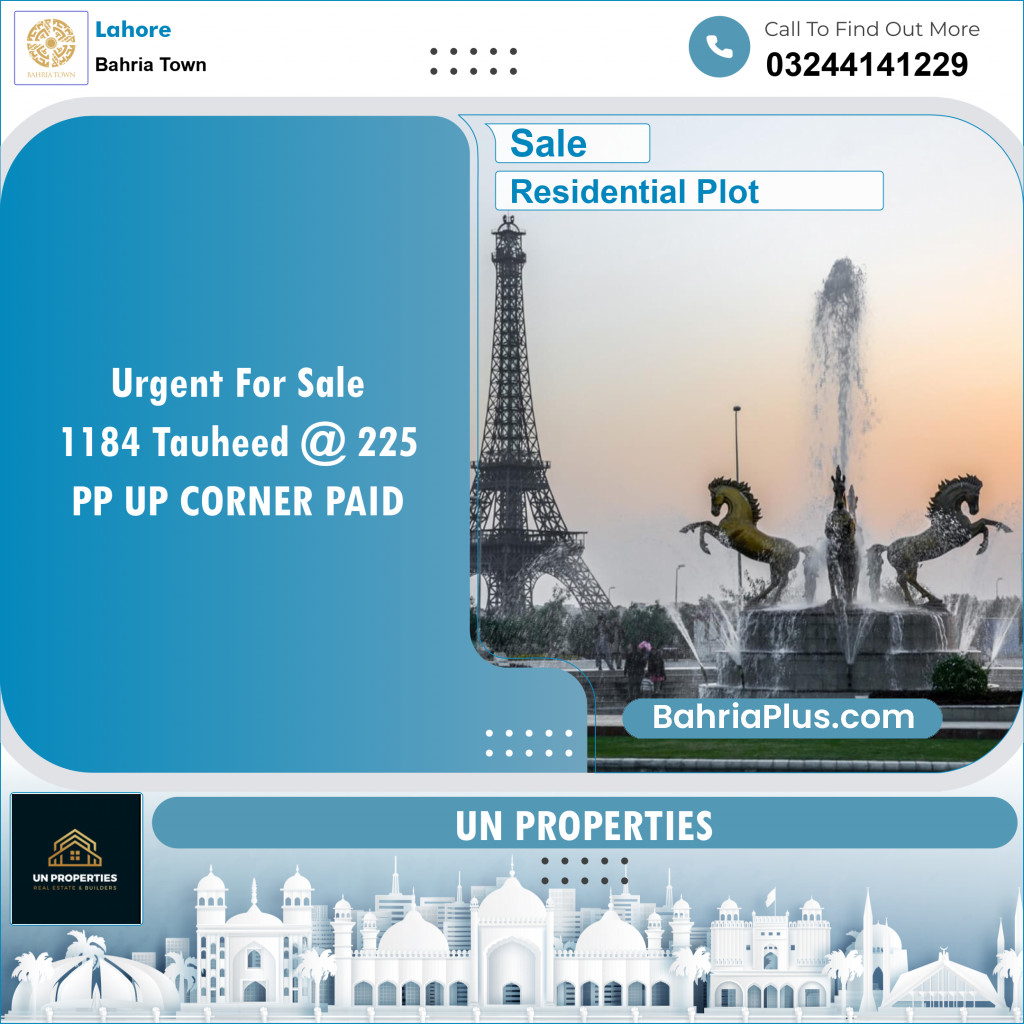 Residential Plot for Sale in Bahria Town, Lahore - (BP-136231)