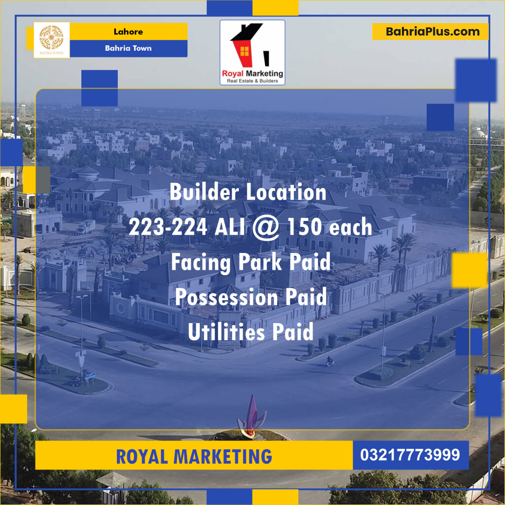 Residential Plot for Sale in Bahria Town, Lahore - (BP-136238)