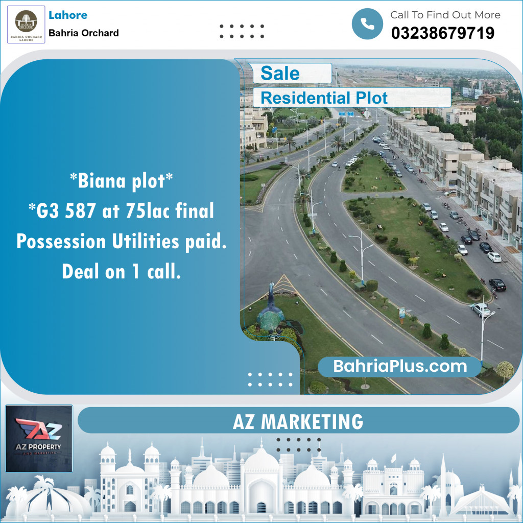 Residential Plot for Sale in Bahria Orchard, Lahore - (BP-136239)