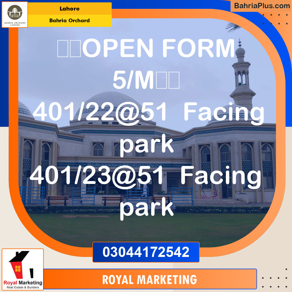 Residential Plot for Sale in Bahria Orchard, Lahore - (BP-136273)