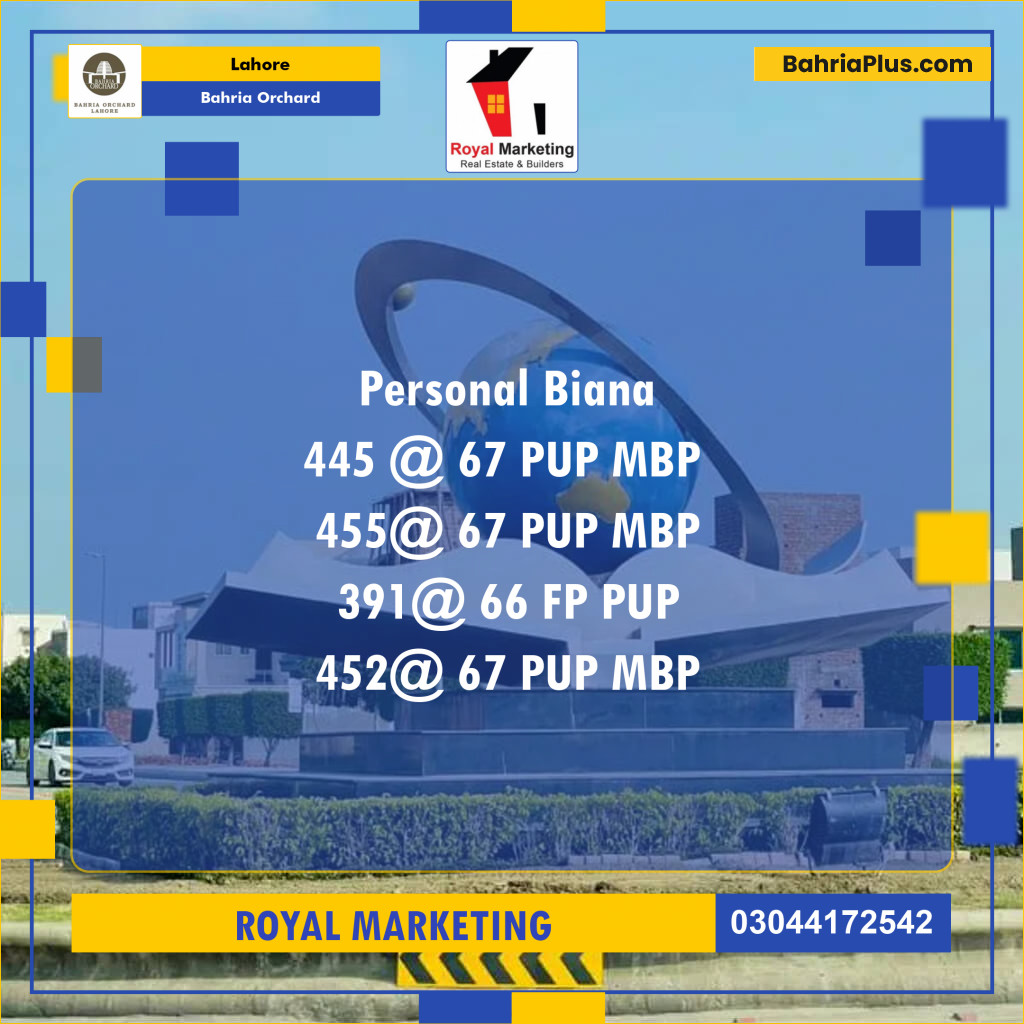 Residential Plot for Sale in Bahria Orchard, Lahore - (BP-136282)