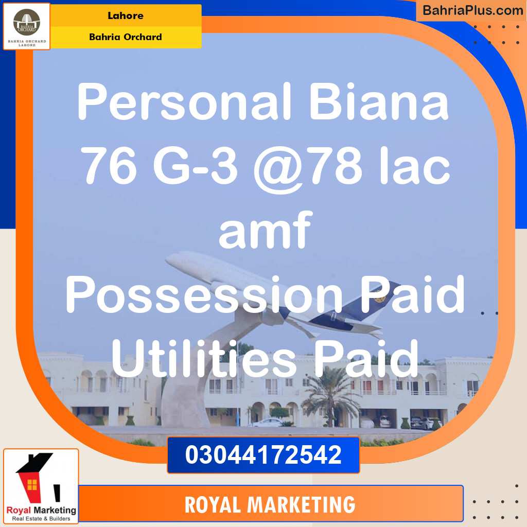 Residential Plot for Sale in Bahria Orchard, Lahore - (BP-136283)