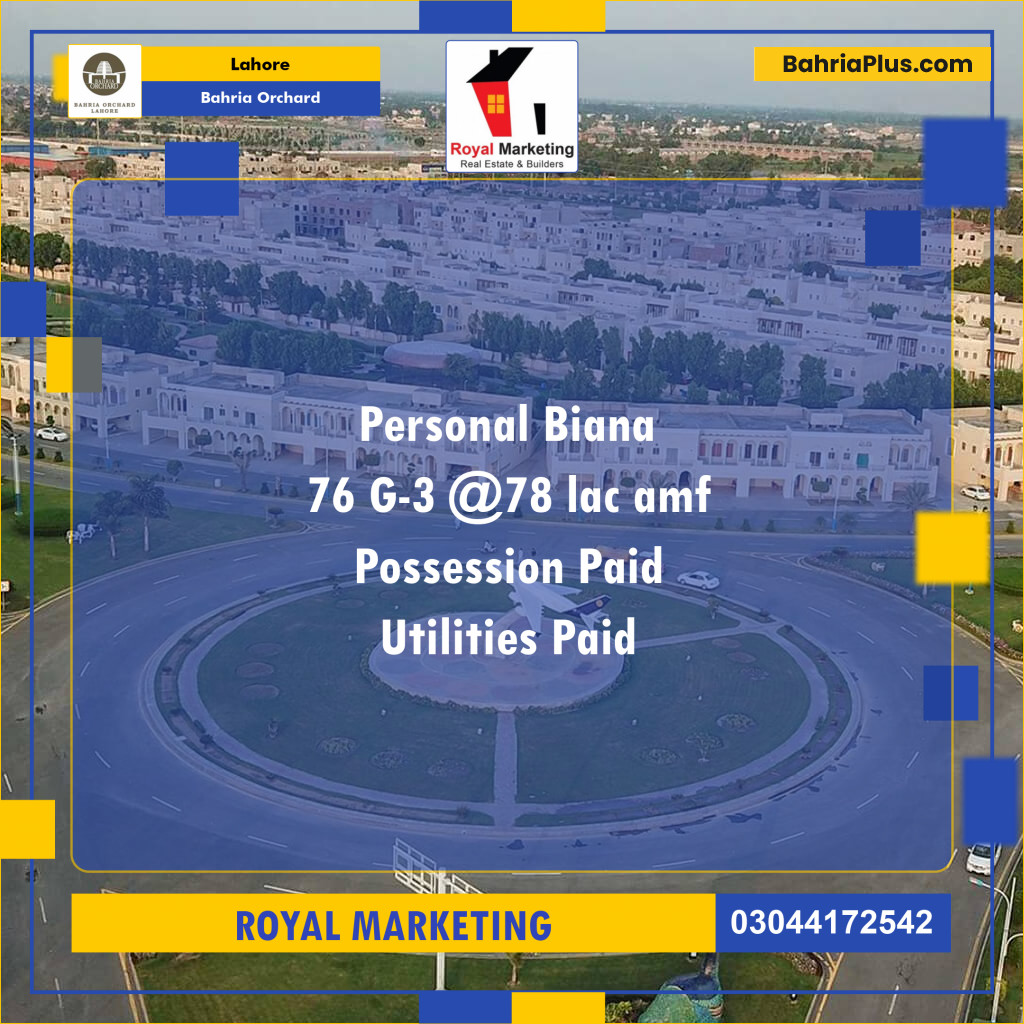 Residential Plot for Sale in Bahria Orchard, Lahore - (BP-136342)
