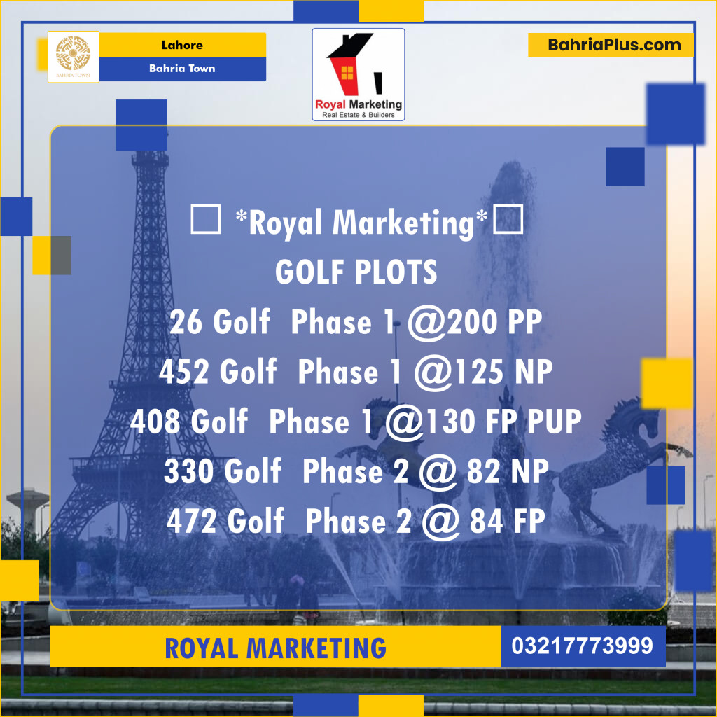 Residential Plot for Sale in Bahria Town, Lahore - (BP-136386)