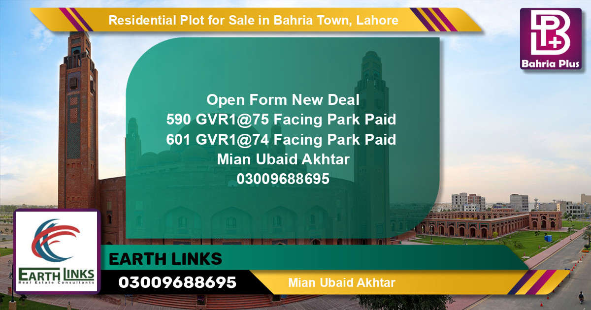 Residential Plot for Sale in Bahria Town, Lahore - (BP-136395)
