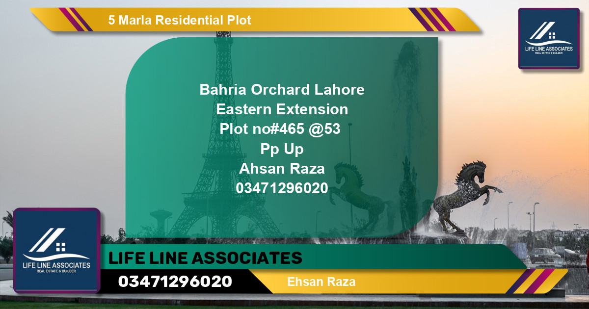 Residential Plot for Sale in Bahria Orchard, Lahore - (BP-136399)