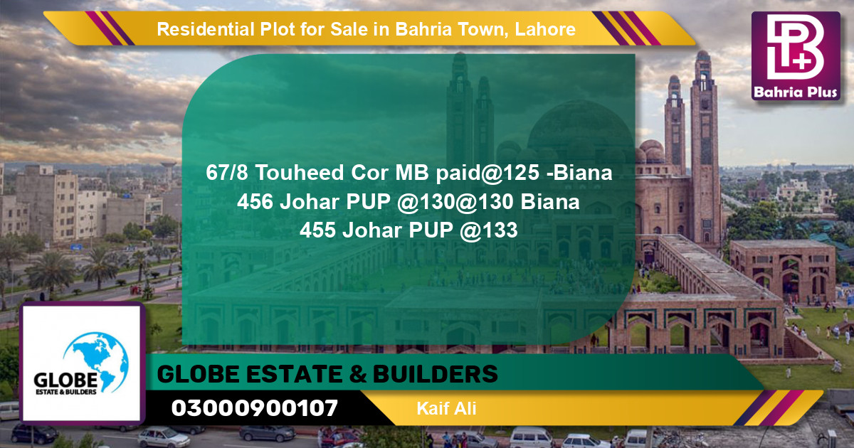 Residential Plot for Sale in Bahria Town, Lahore - (BP-136416)
