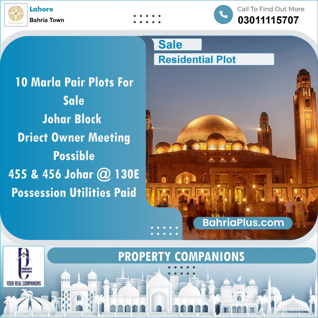 Residential Plot for Sale in Bahria Town, Lahore - (BP-136440)