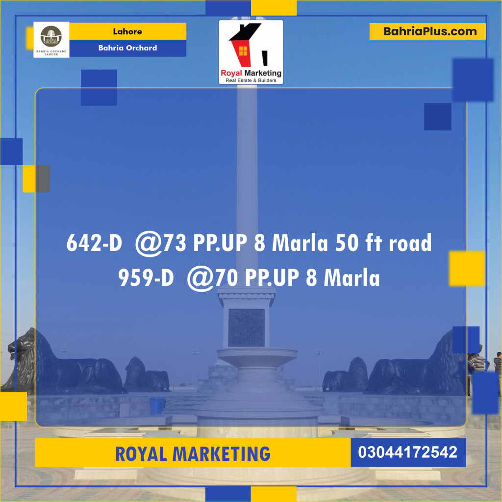 Residential Plot for Sale in Bahria Orchard, Lahore - (BP-136446)