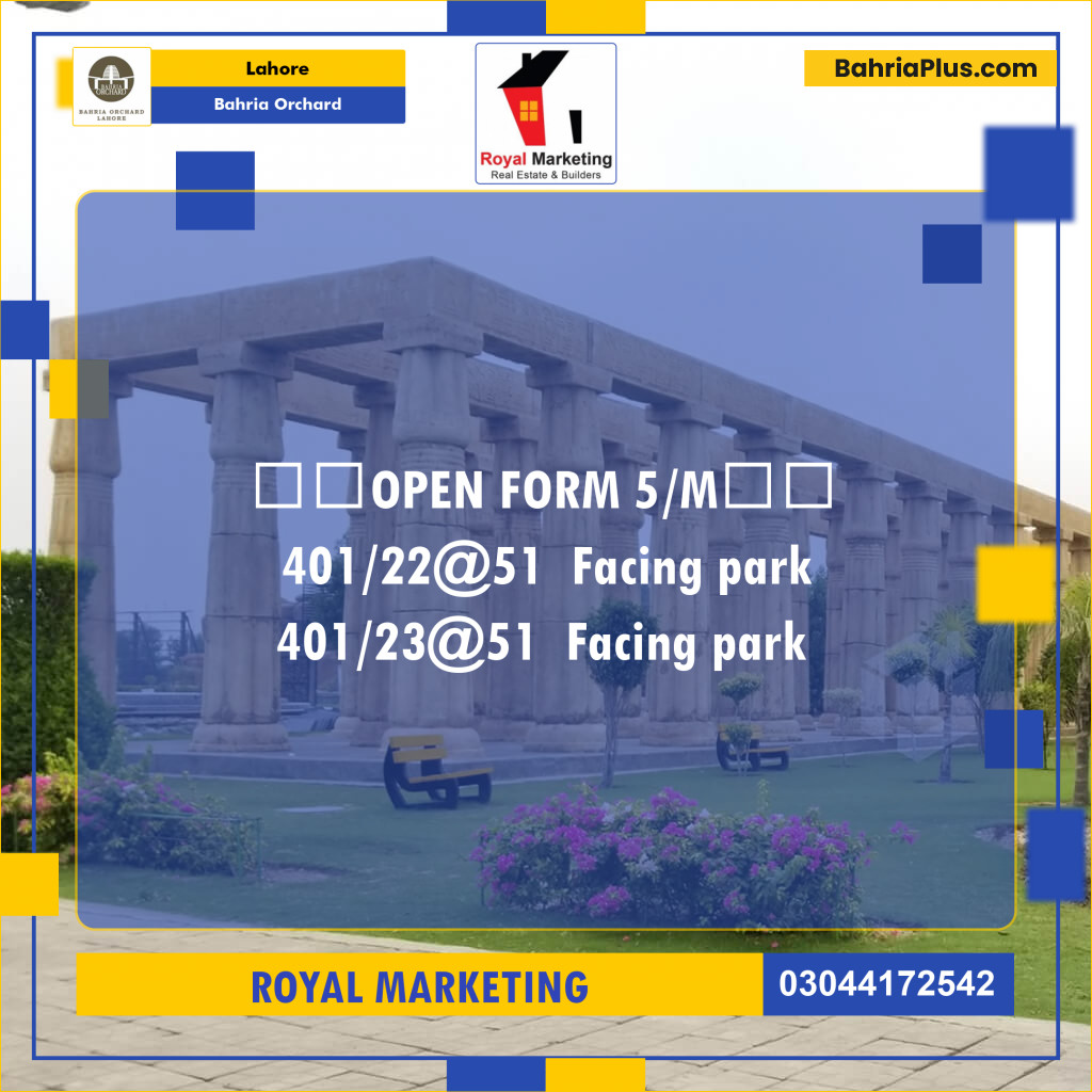 Residential Plot for Sale in Bahria Orchard, Lahore - (BP-136506)