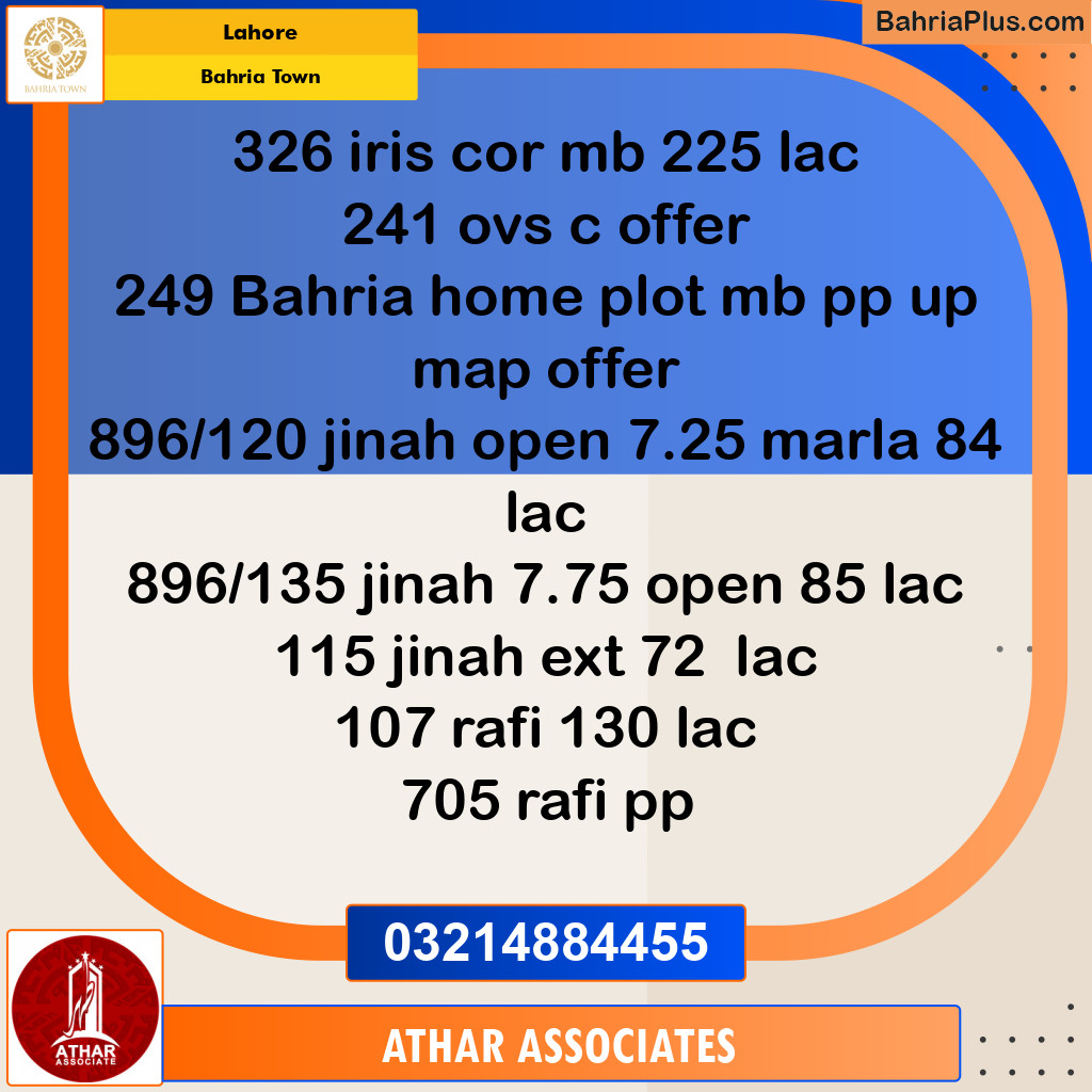 Residential Plot for Sale in Bahria Town, Lahore - (BP-136528)