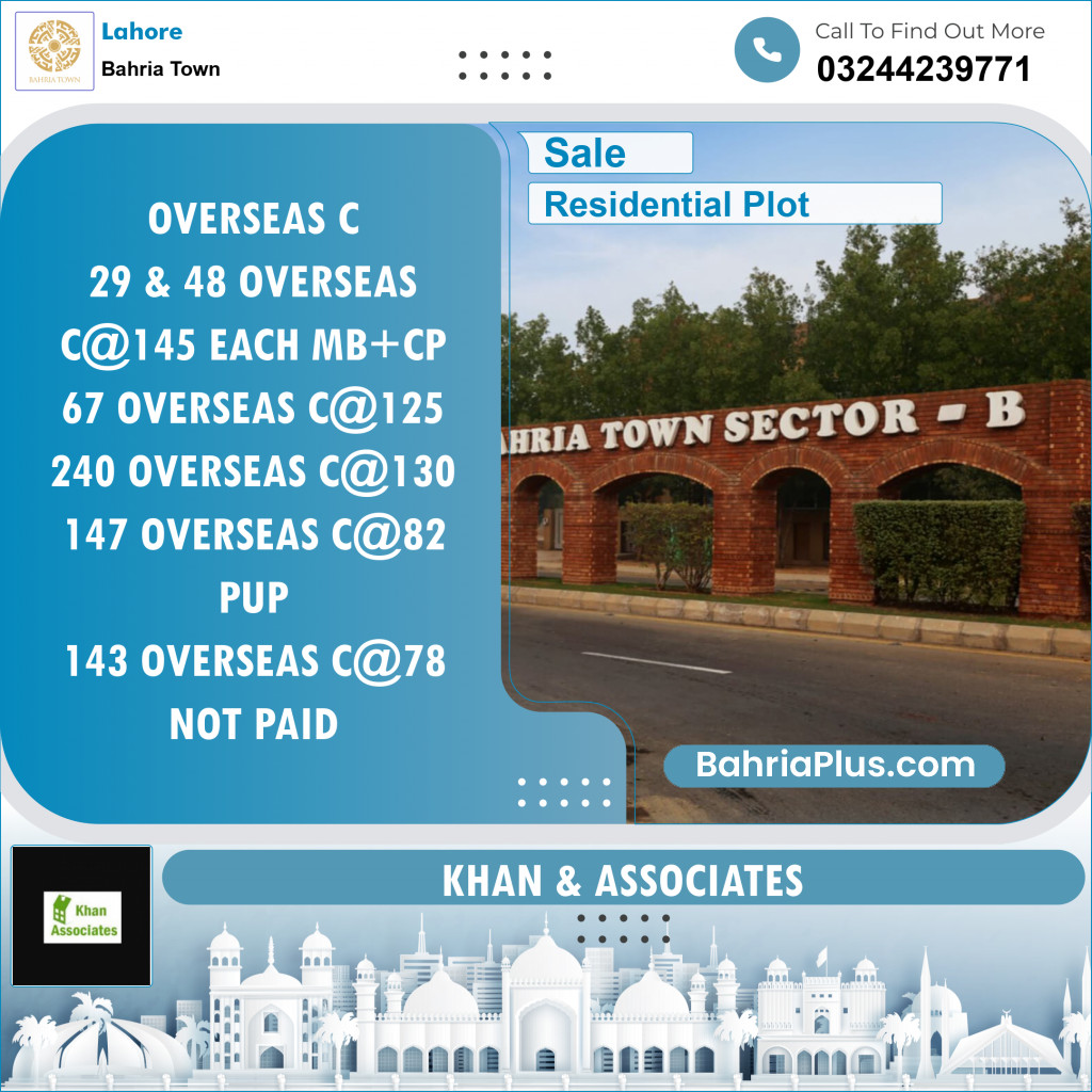 Residential Plot for Sale in Bahria Town, Lahore - (BP-136533)