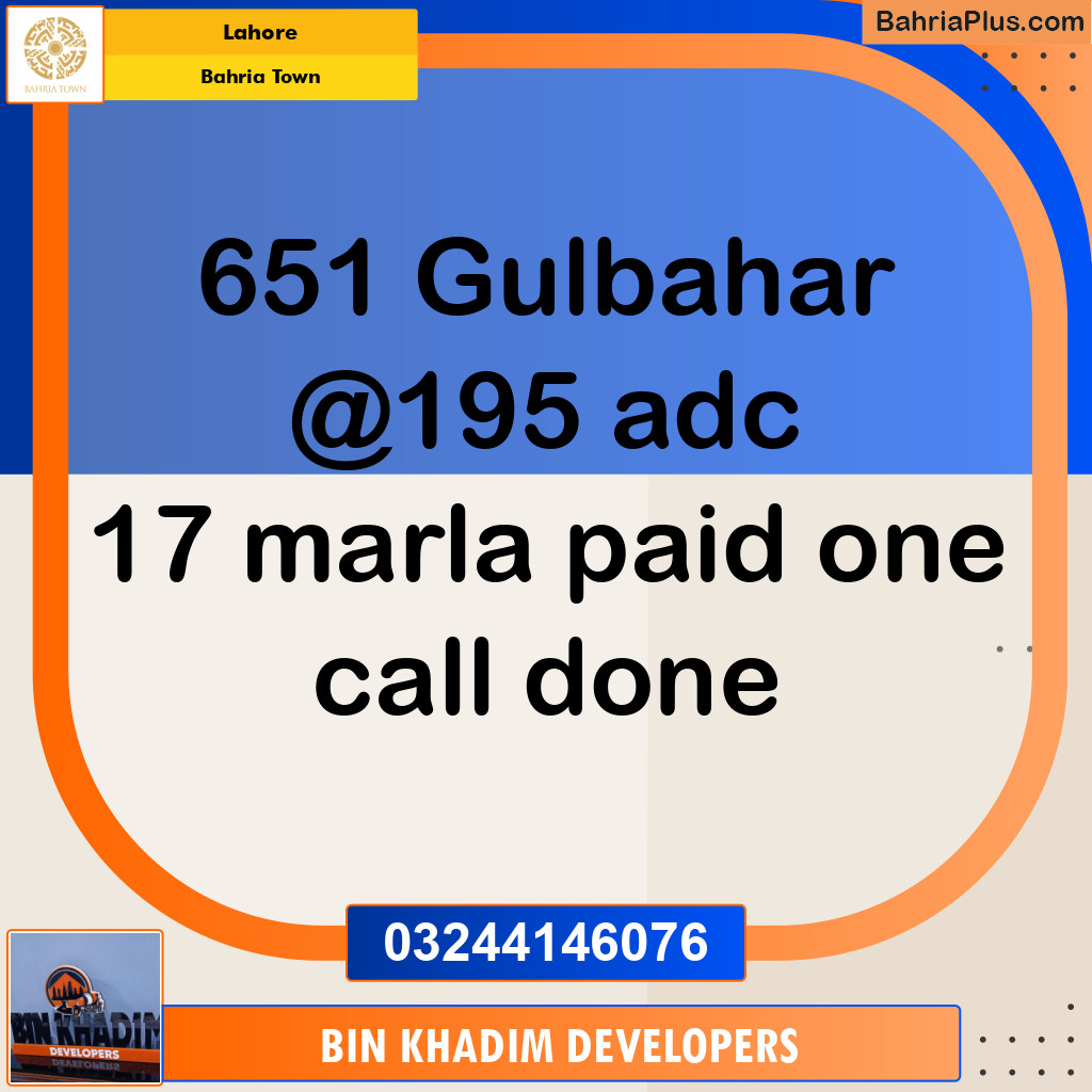 Residential Plot for Sale in Bahria Town, Lahore - (BP-136566)