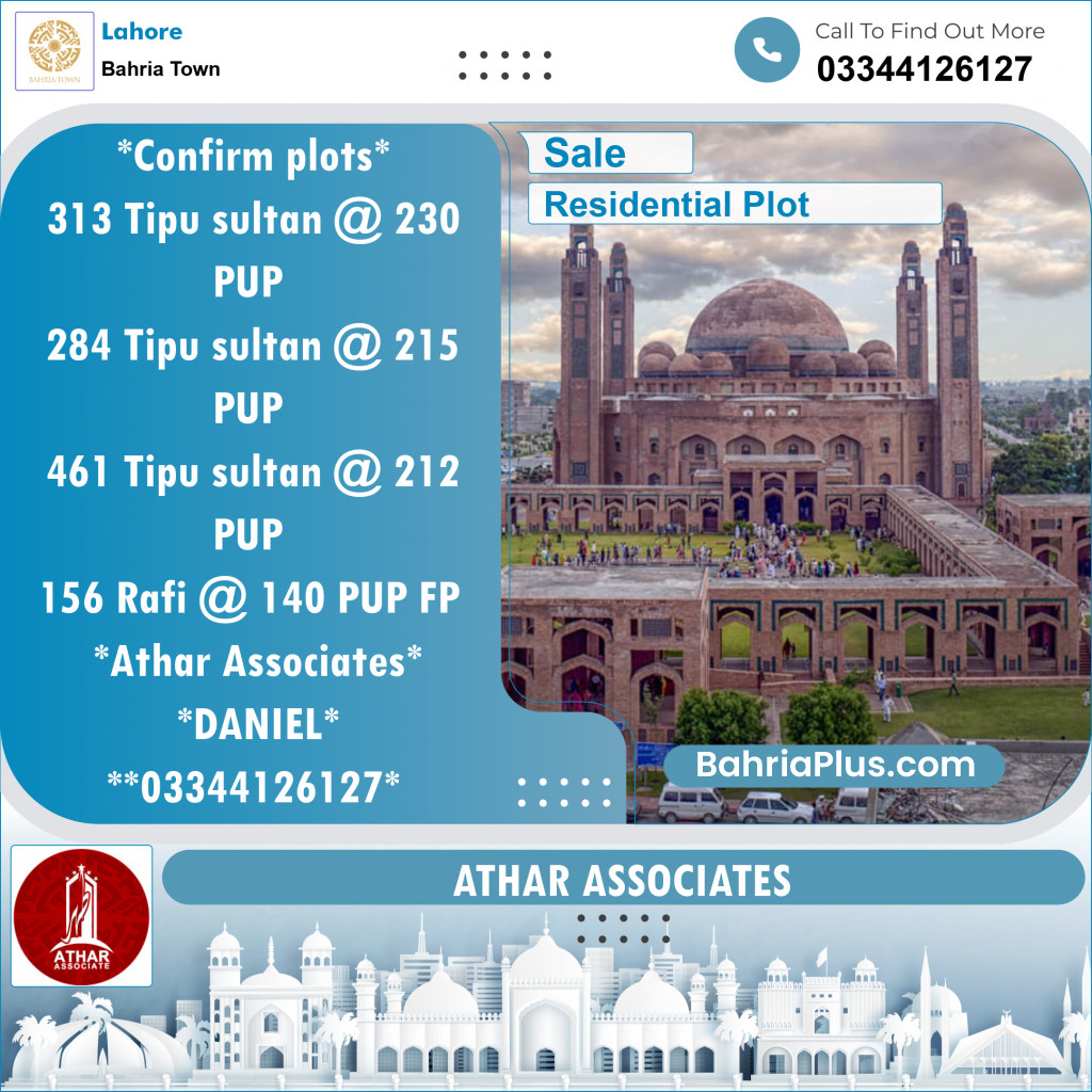 Residential Plot for Sale in Bahria Town, Lahore - (BP-136573)