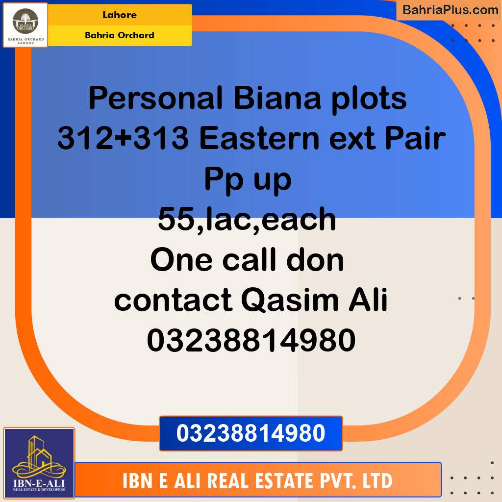 Residential Plot for Sale in Bahria Orchard, Lahore - (BP-136577)