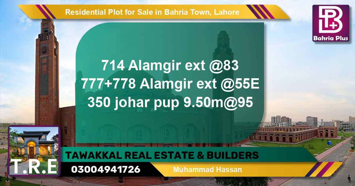 Residential Plot for Sale in Bahria Town, Lahore - (BP-136590)