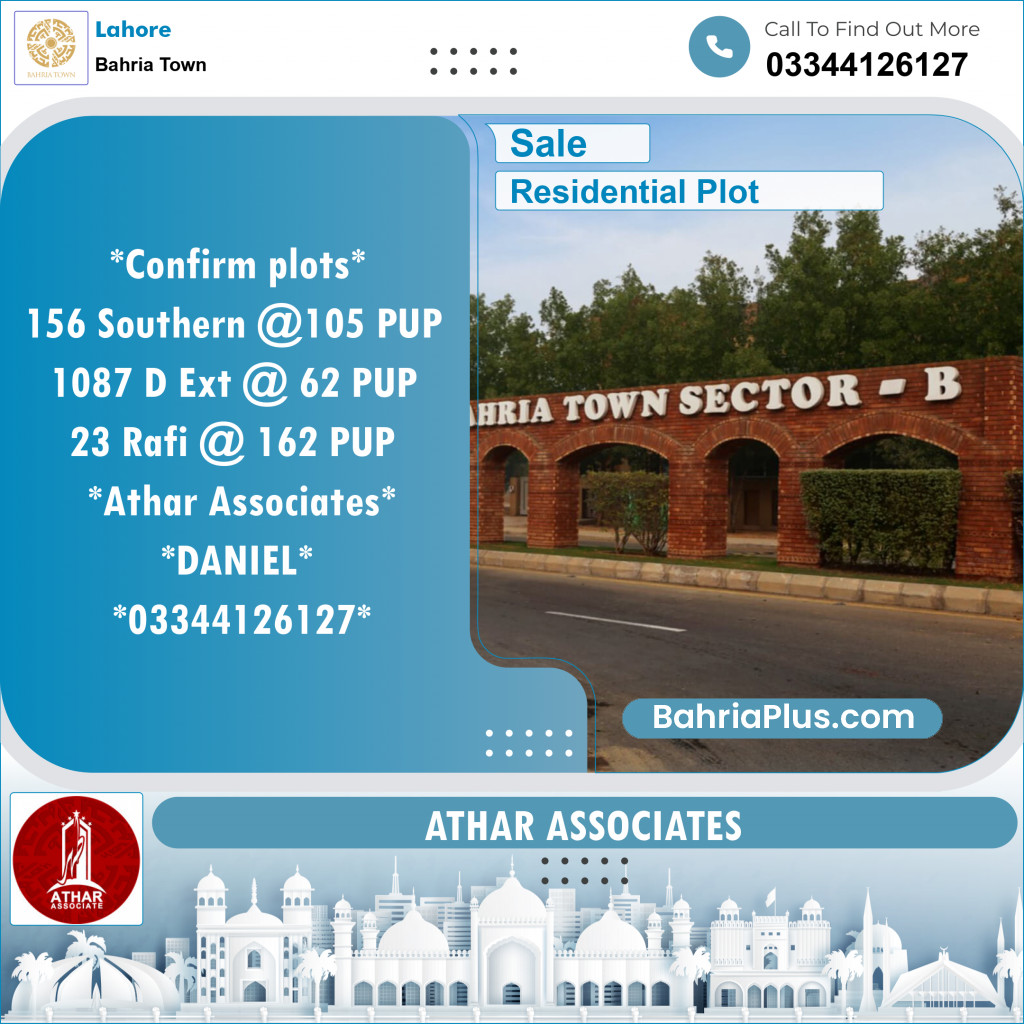 Residential Plot for Sale in Bahria Town, Lahore - (BP-136598)
