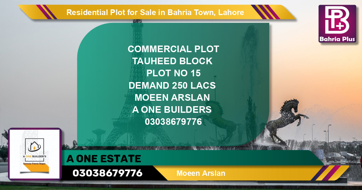 Residential Plot for Sale in Bahria Town, Lahore - (BP-136603)