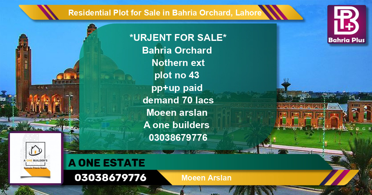 Residential Plot for Sale in Bahria Orchard, Lahore - (BP-136604)