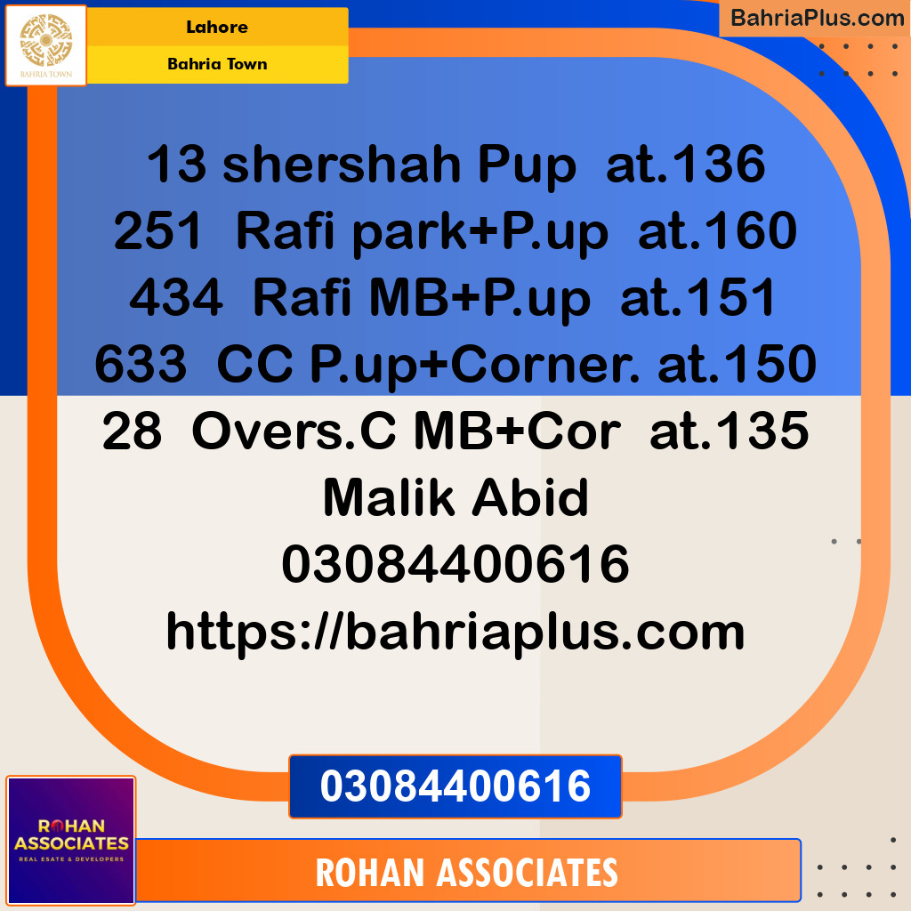 Residential Plot for Sale in Bahria Town, Lahore - (BP-136630)