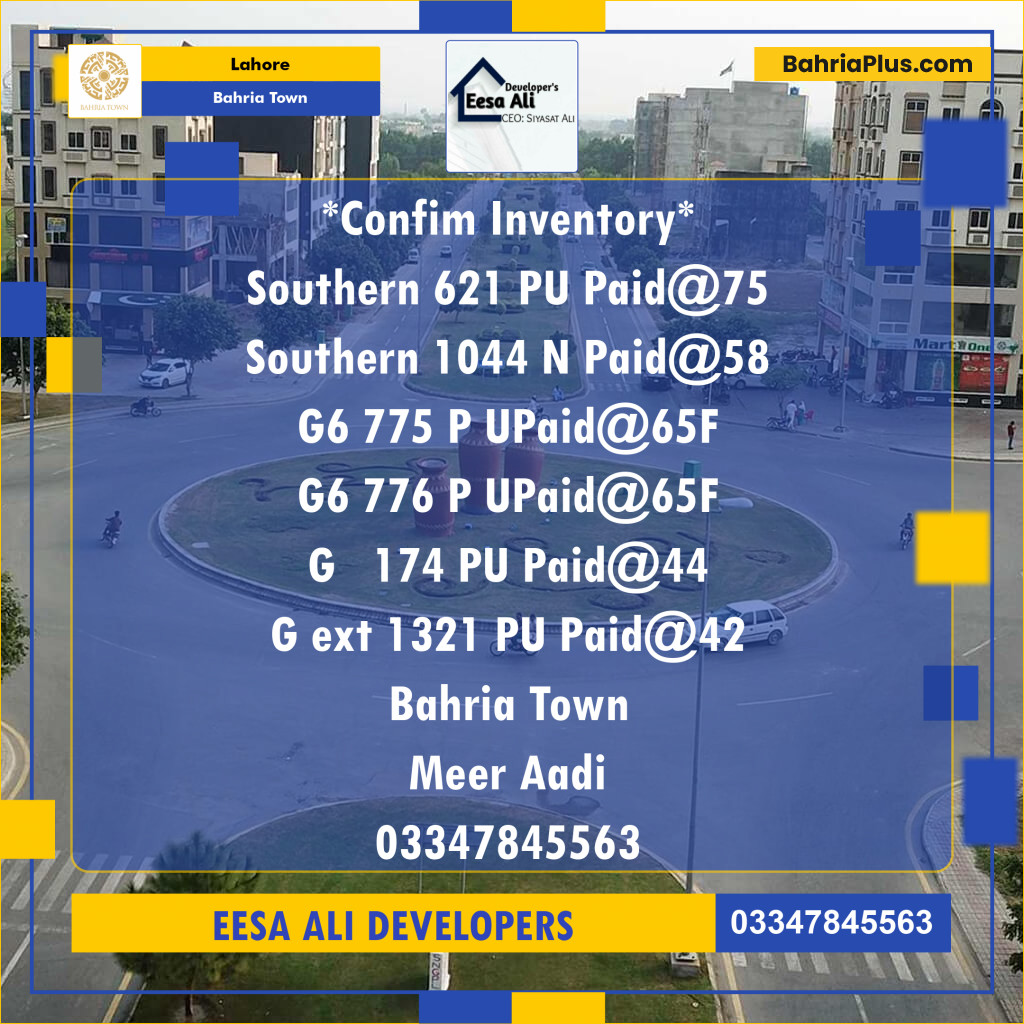 Residential Plot for Sale in Bahria Town, Lahore - (BP-136656)