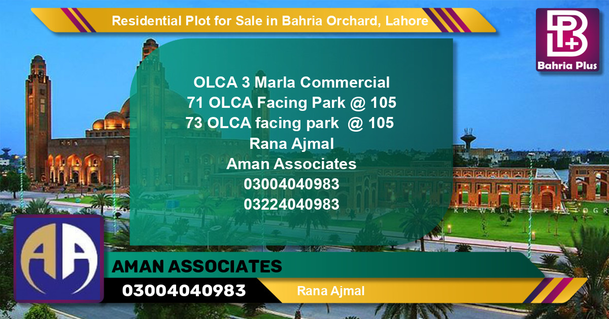 Residential Plot for Sale in Bahria Orchard, Lahore - (BP-136685)