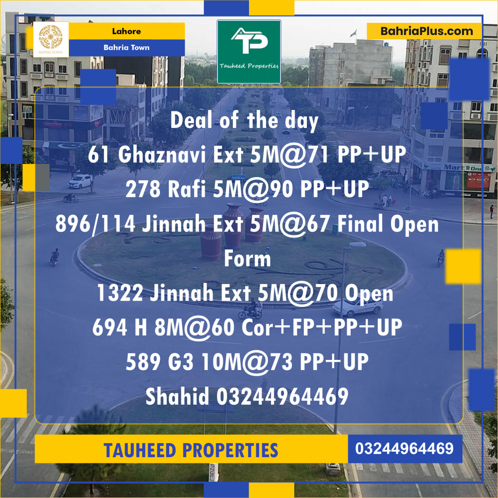 Residential Plot for Sale in Bahria Town, Lahore - (BP-136712)