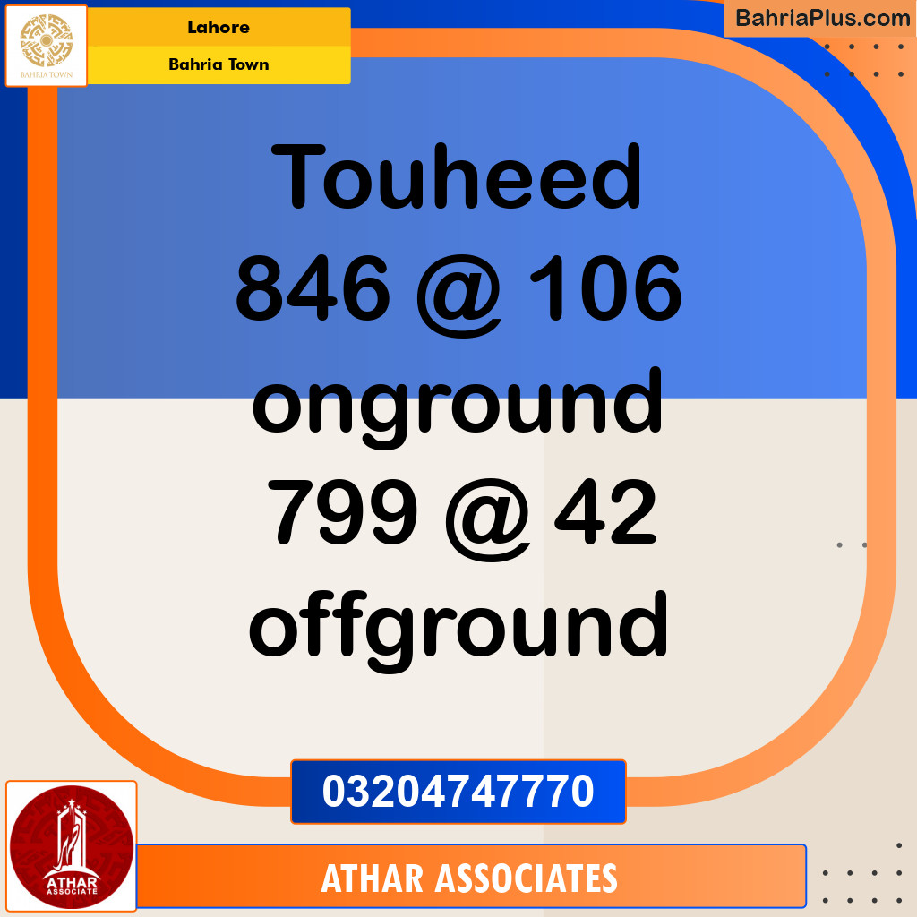 Residential Plot for Sale in Bahria Town, Lahore - (BP-136727)